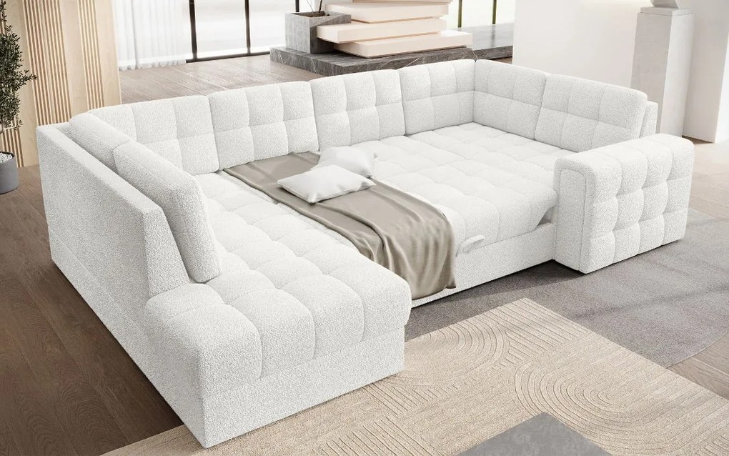 Ъглов диван Bale U-Бяло-Ляв
