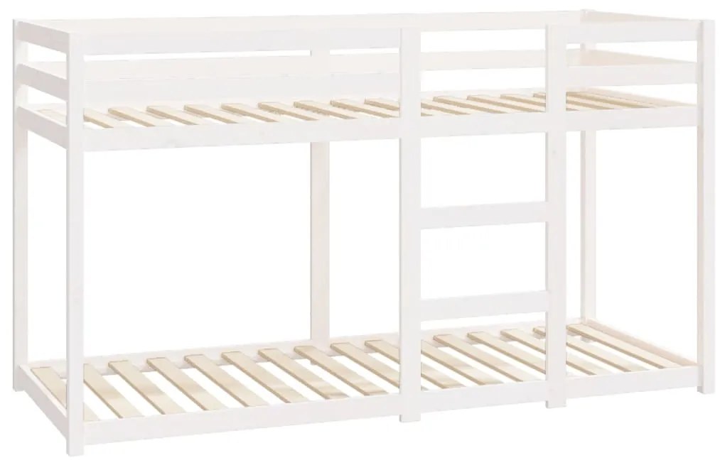 Двуетажно легло Regan, бяло, 75x190 см, борово дърво масив