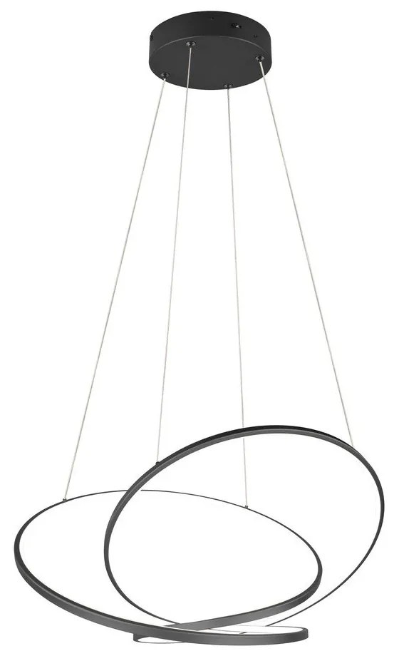 Матово черно LED затъмняващо се висящо осветително тяло Darvin – Trio