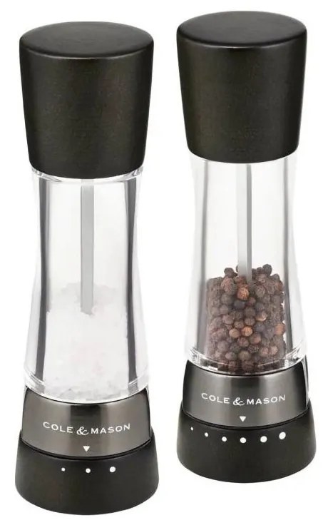 Cole&amp;Mason - Комплект мелнички за сол и пипер DERWENT 2 бр. 19 см бук/черен