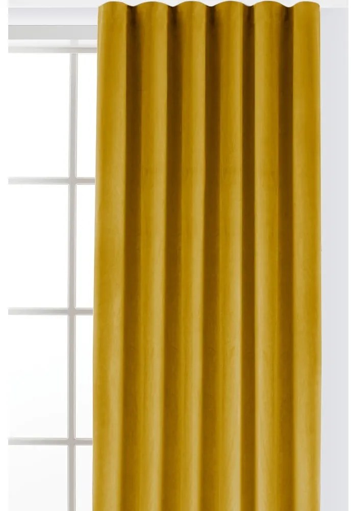 Затъмняваща завеса в цвят горчица 265x250 cm Velto – Filumi