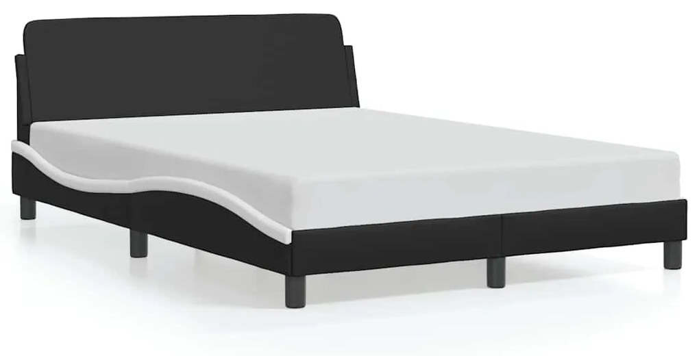 373163 vidaXL Рамка за легло Dover, черно-бяла, 120x200 см, изкуствена кожа