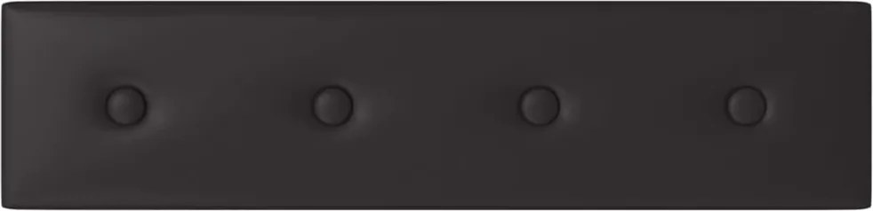 Стенни панели Maxine, 12 бр, черни, 60x15 см, изкуствена кожа, 1,08 м²