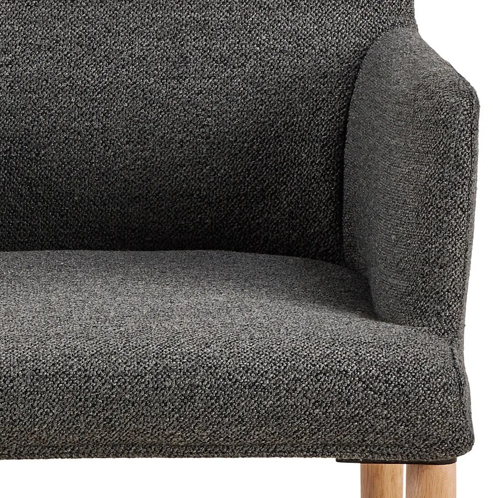 Сив тапициран трапезен стол с подлакътници Zoe – Actona