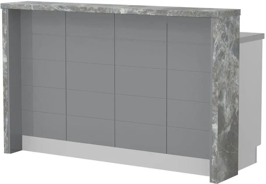 Островна кухненска пейка Hudson-Length: 160 cm.-Gray-Siena Marble
