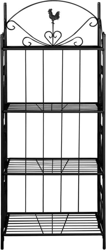 Рафт за цветя, правоъгълен, черен