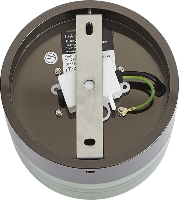 Дизайнерска стенна лампа черна със светлозелено стъкло IP44 - Michele