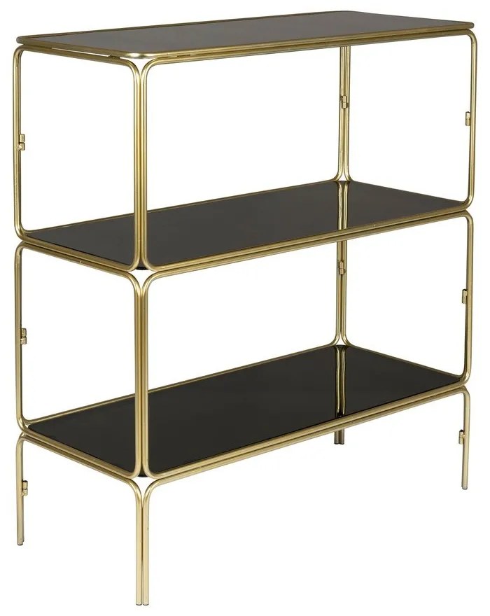 Черно-златиста метална библиотека 80x89x35 cm Liah – White Label