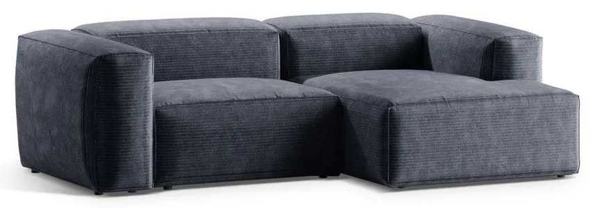 Сиво-син ъглов диван от рипсено кадифе (десен ъгъл) Bergamo – Cosmopolitan Design