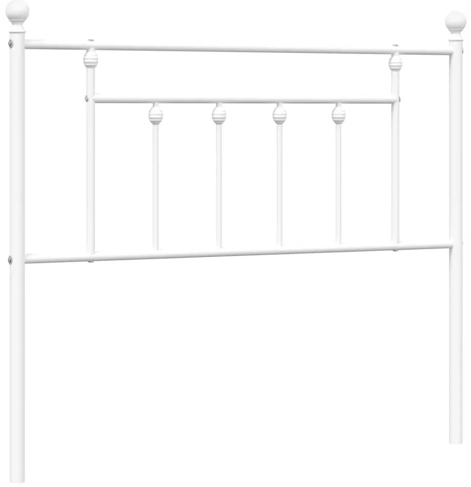 353616 vidaXL Метална резервна табла за легло, бяла, 107 см