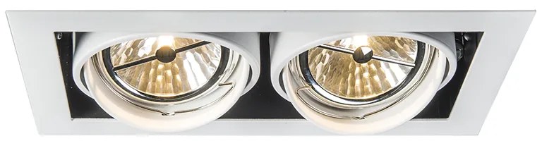 Комплект от 6 вградени прожектора бели AR111 регулируеми 2 светлини - Oneon