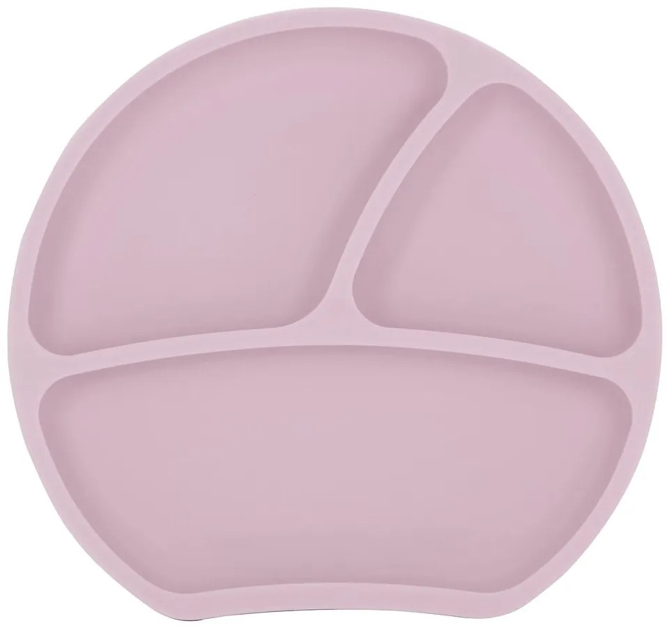Светлорозова силиконова детска чиния 19x20,5 cm – Kindsgut