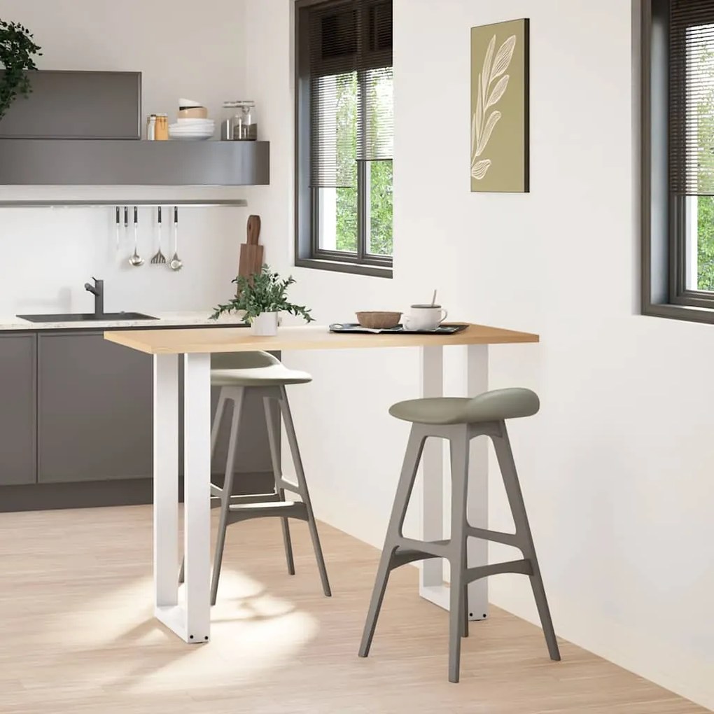 4013229 vidaXL Крака за бар маса, U-образни, 2 бр., бели, 40 x (100-101) см, стомана