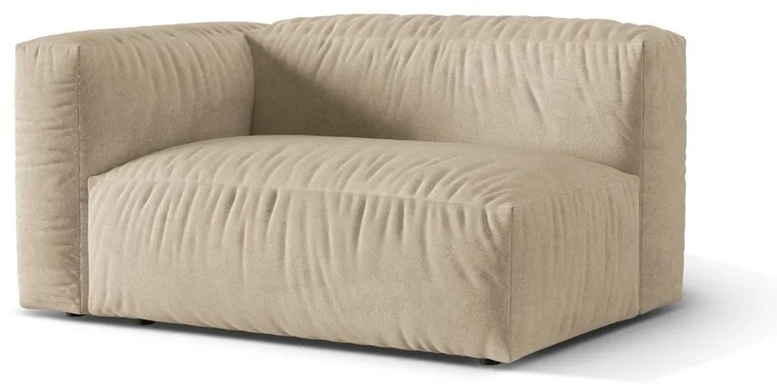Бежов кадифен модул за диван (ляв ъгъл) Martina – Micadoni