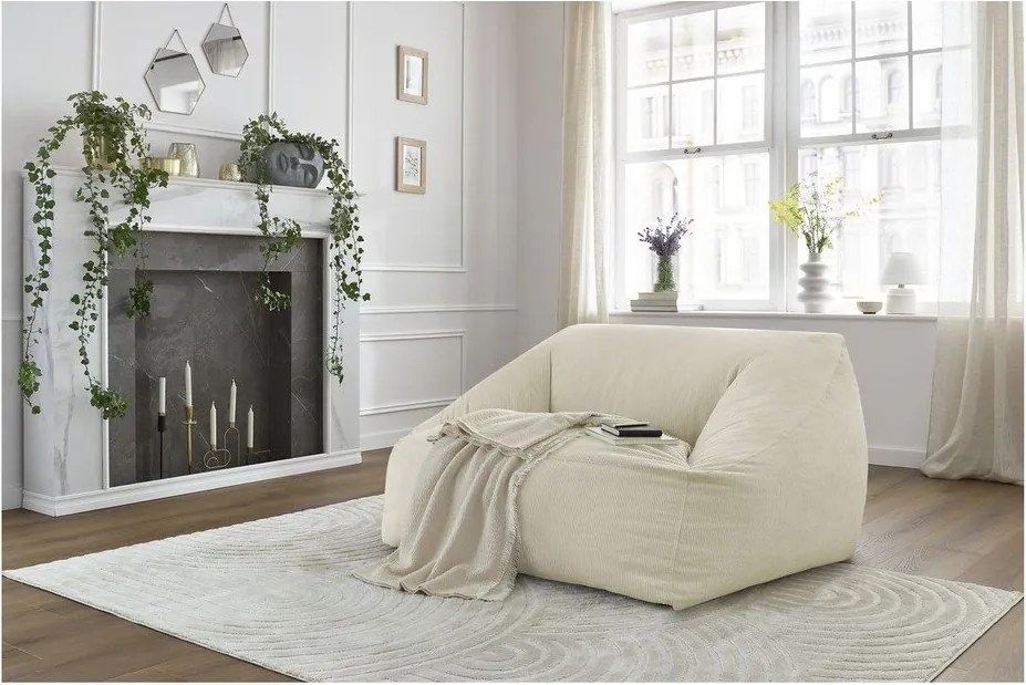 Бежов пуф от рипсено кадифе Lilibet – Bobochic Paris