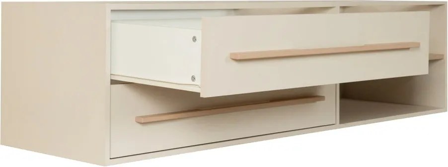 Бежово детско легло 90x200 cm с място за съхранение без ламелно дъно Captain – Roba