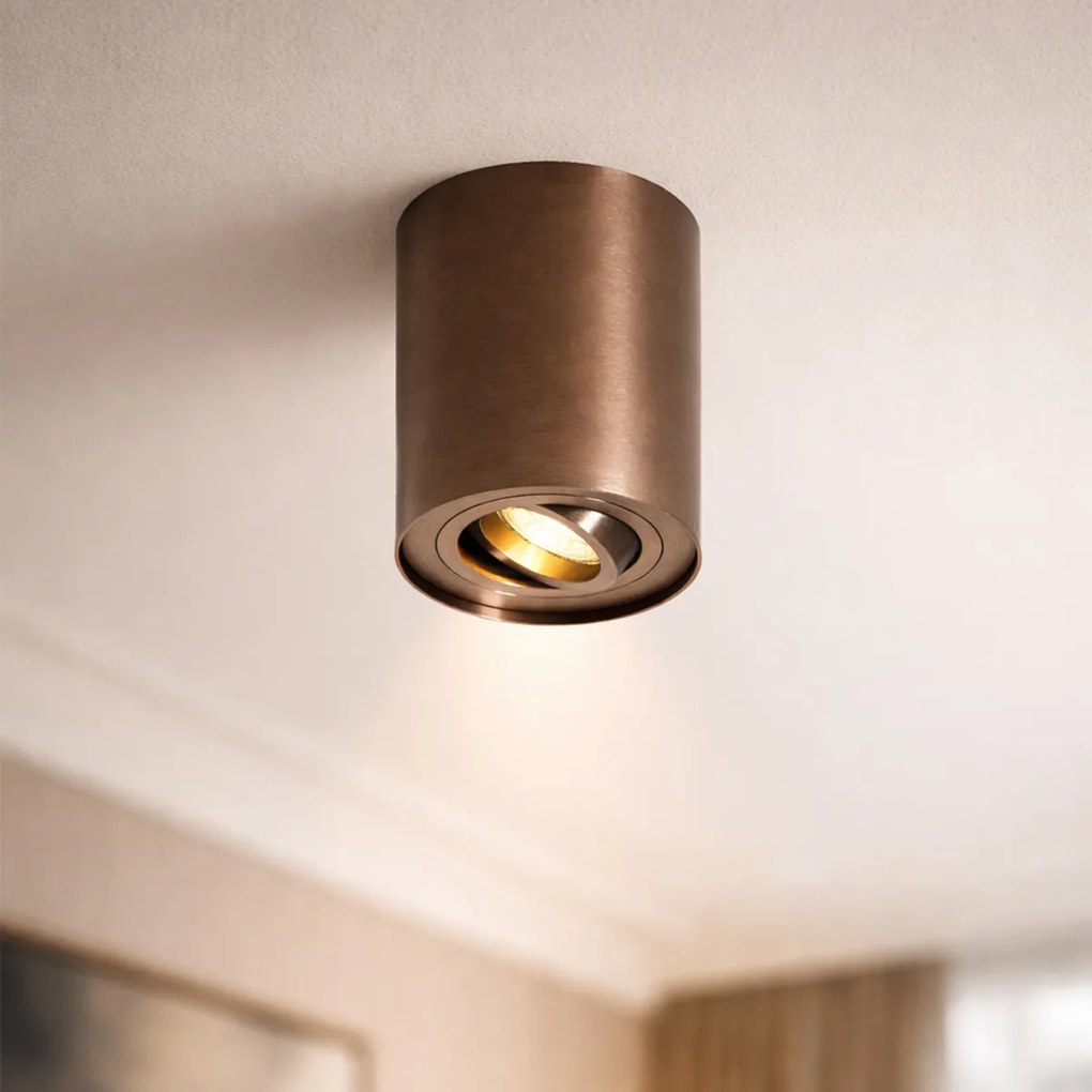 Модерен таванен прожектор тъмно бронз наклоняем и въртящ се - Rondoo Up