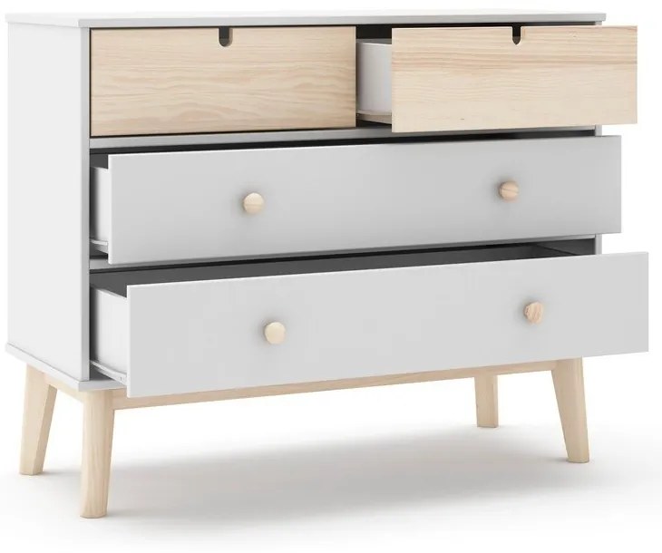 Бял нисък скрин за деца 100x81 cm Estefania - Marckeric