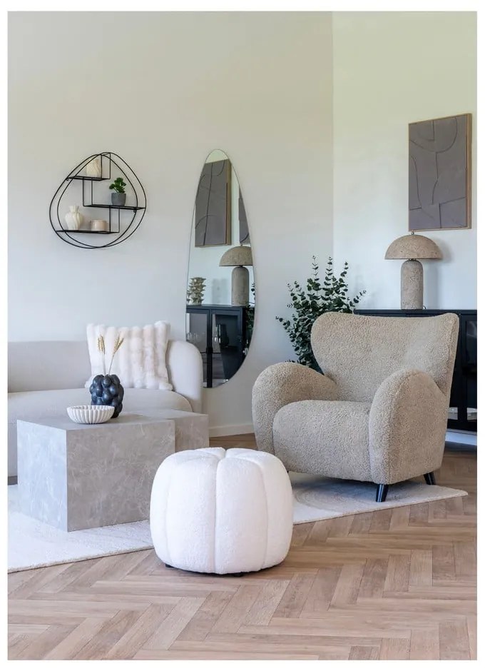 Бяла табуретка от букле Paisley – House Nordic