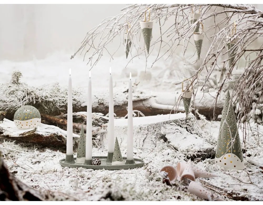 Зелена керамична висяща декорация Конус, височина 18 см Nobili - Kähler Design