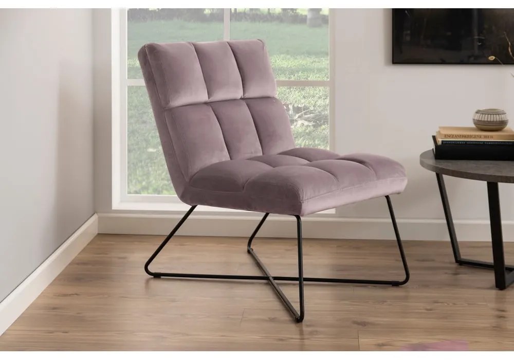 Розово кадифено кресло Alba – Actona