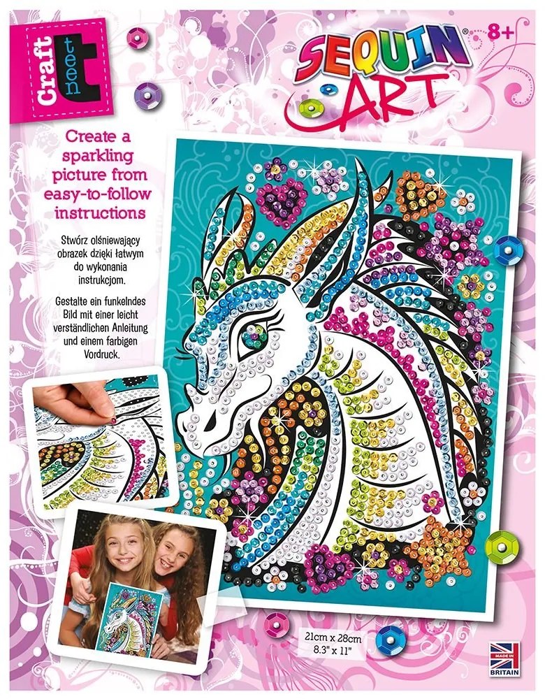 Sequin Art - Изкуство с пайети, CRAFT TEEN, Дракон