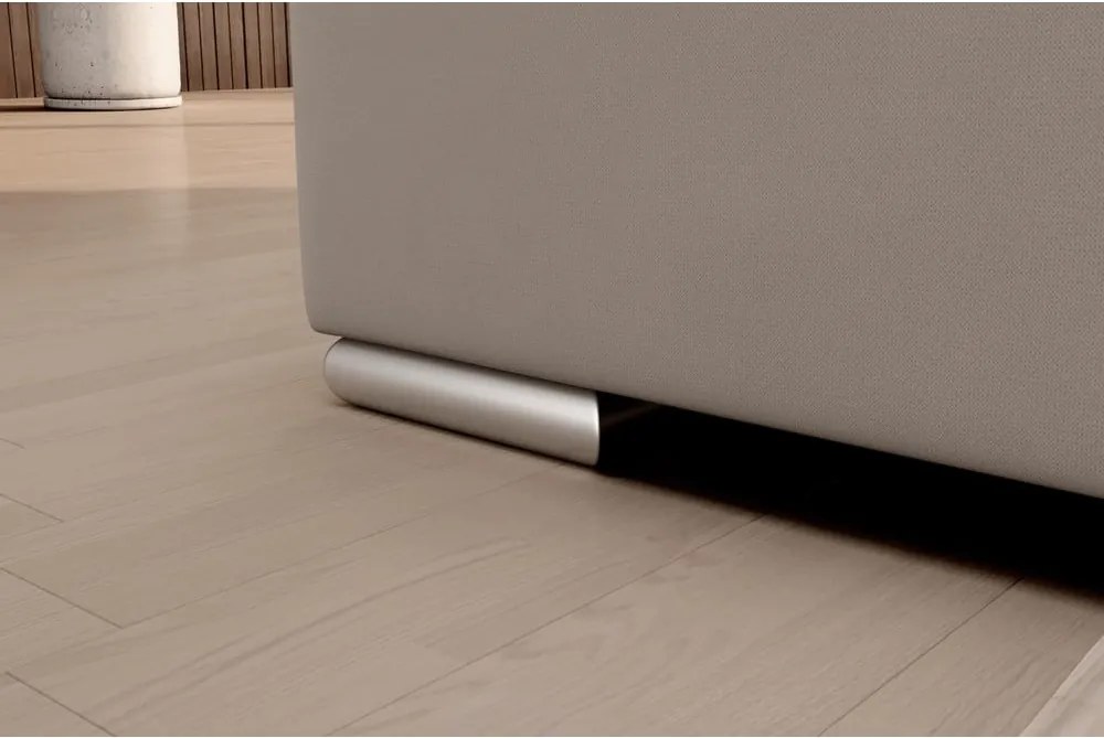 Бежов кадифен разтегателен ъглов диван с място за съхранение (десен ъгъл L форма) Sado – ELTAP