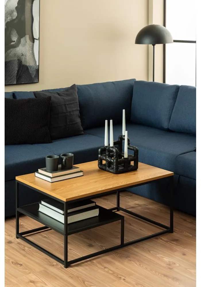 Масичка за кафе с дъбов плот в естествен цвят 60x90 cm Gila – Actona