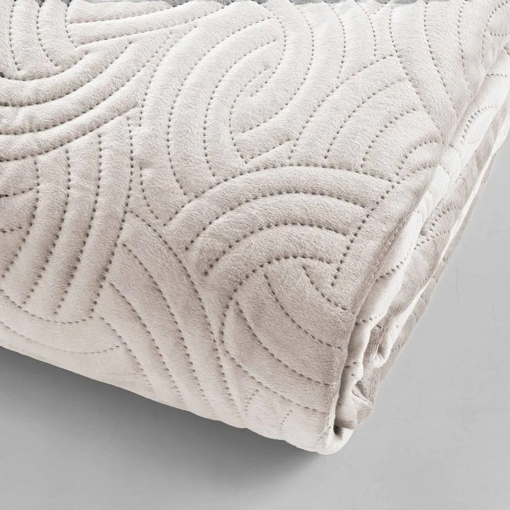 Кремаво комплект шалте и калъфка за възглавница 240x260 cm Solange – douceur d'intérieur