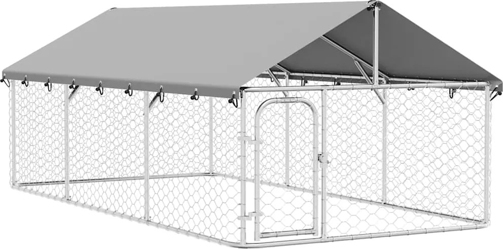 171499 vidaXL Дворна клетка за кучета с покрив, 400x200x150 см