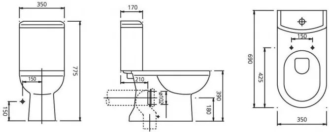 Тоалетна чиния Pyramis Troy