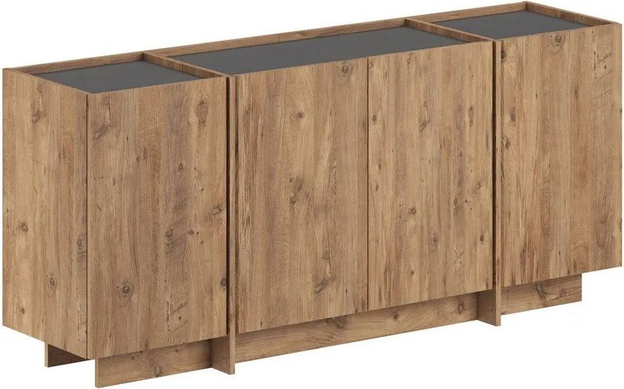 Скрин от декор от бор с отвор за кабели в естествен цвят 180x80x45 cm Dorma – Kalune Design