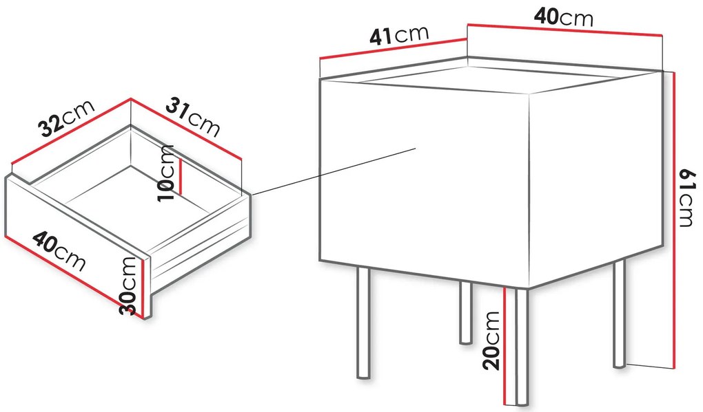 Комплект от 2 нощни шкафчета Fellini-Бежов