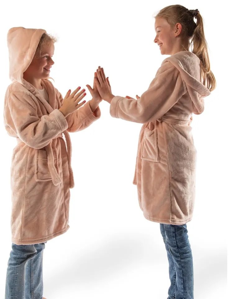 Розова детска хавлия размер 122-128 от микроплюш Delux – Tiseco Home Studio