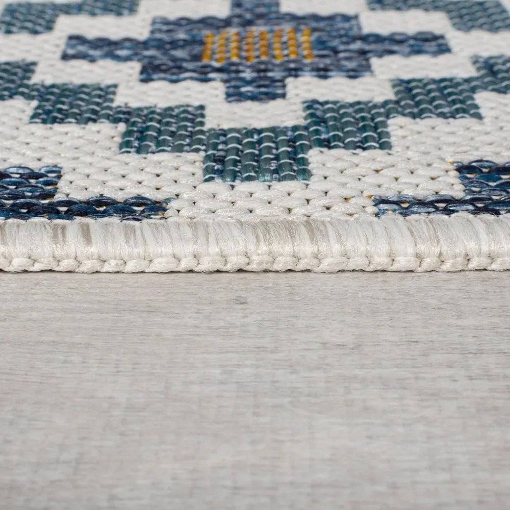 Жълто-син килим за открито и закрито 160x230 cm Zia Trellis – Flair Rugs