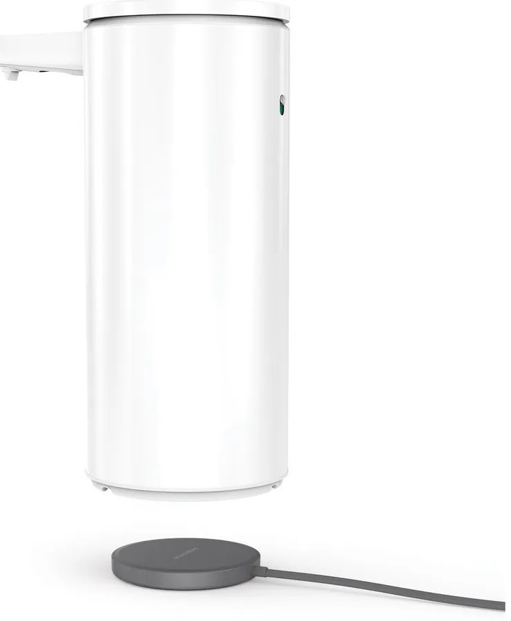 Бял автоматичен метален диспенсер за сапун 414 ml – simplehuman