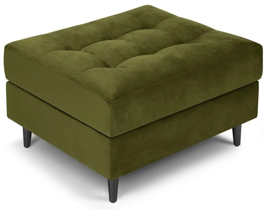 Маслиненозелено кадифено столче за крака Santo - Milo Casa