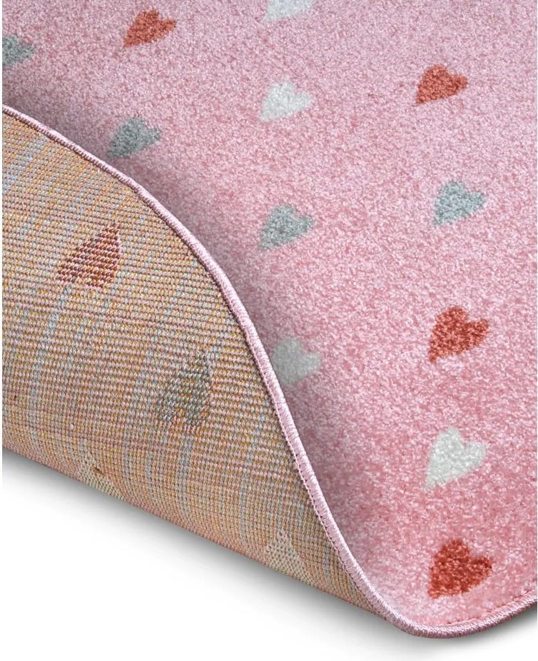 Розов детски килим ø 100 cm Little Hearts - Hanse Home