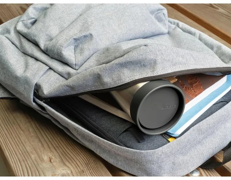 Термо чаша Brabantia Make&Take 1008489, 360 мл, Устойчива на разливане, Инокс/сив