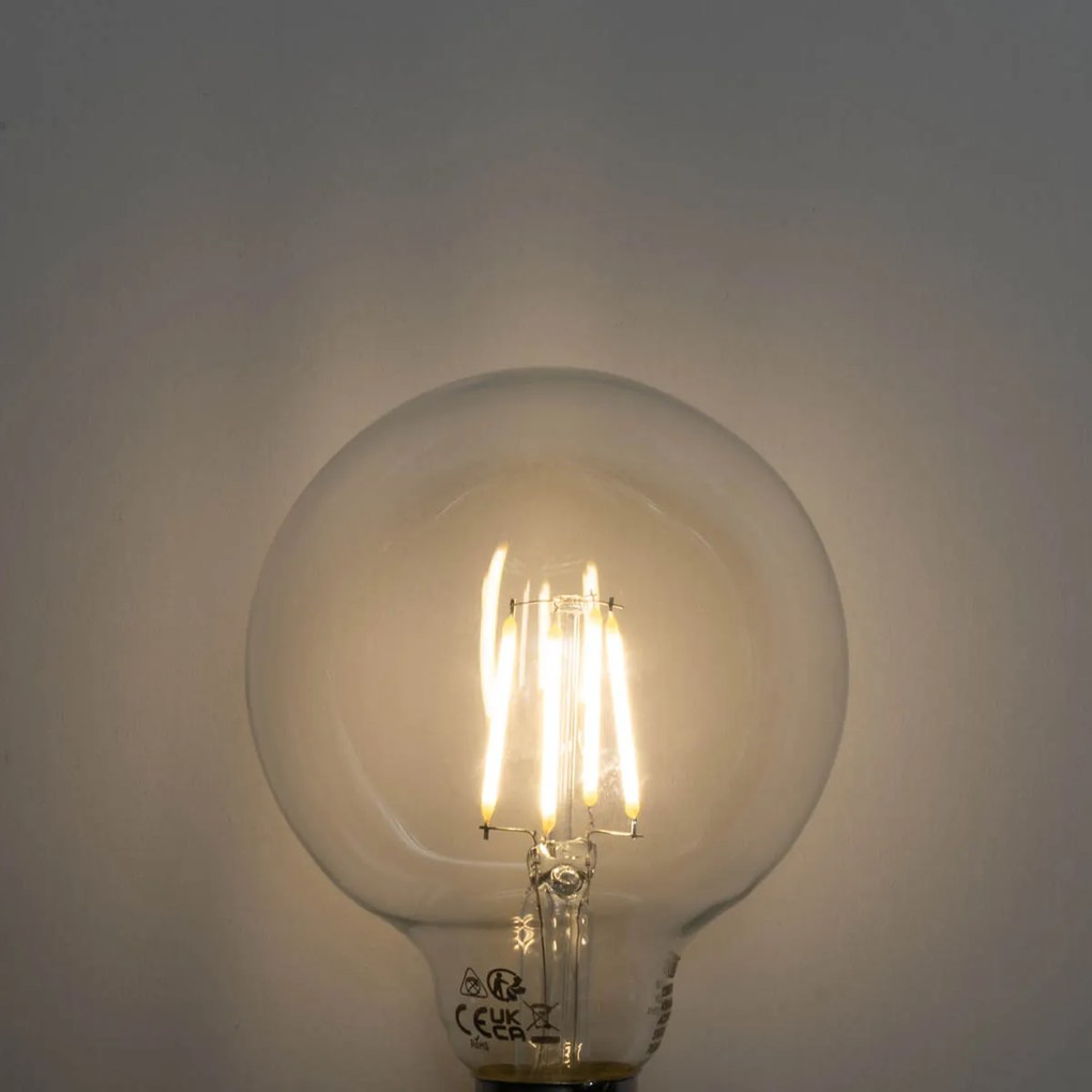 Комплект от 5 E27 3-степенна димируема LED крушка G95 4W 450lm 3000K