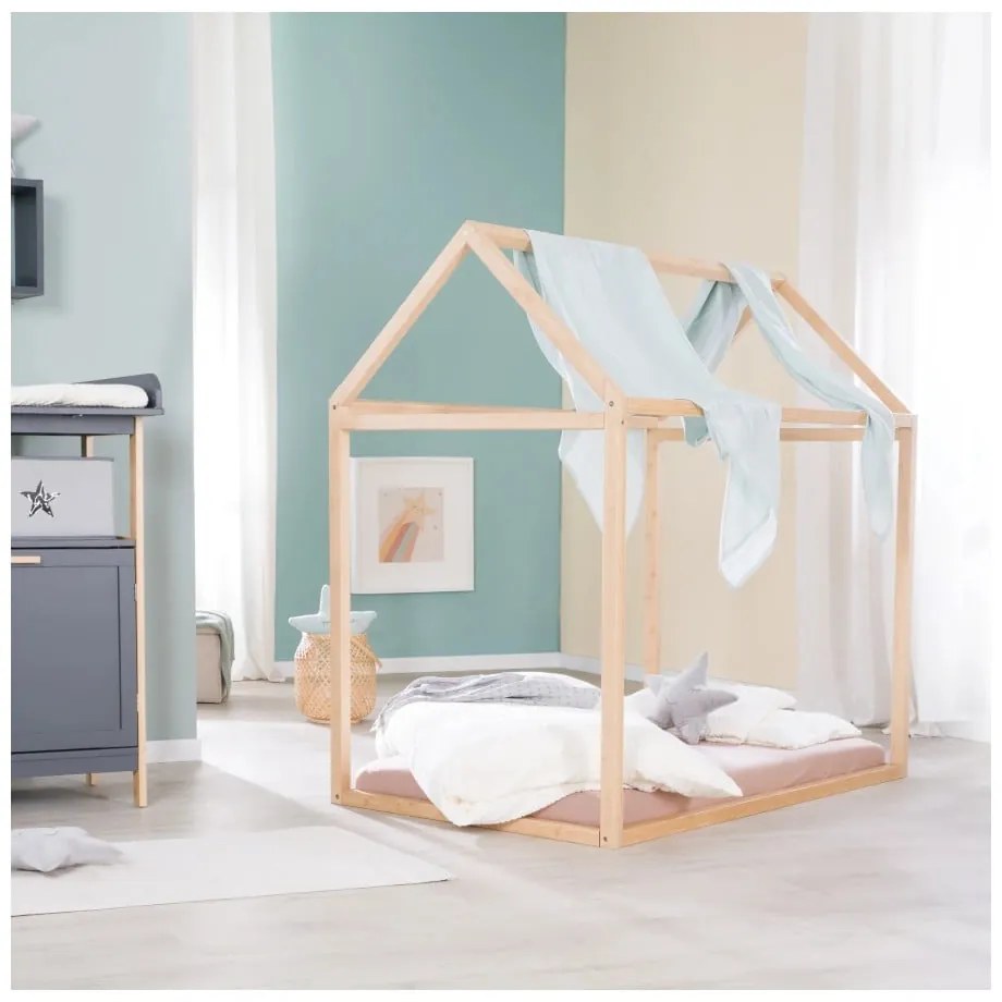 Къща детско легло в естествен цвят 70x140 cm Montessori – Roba