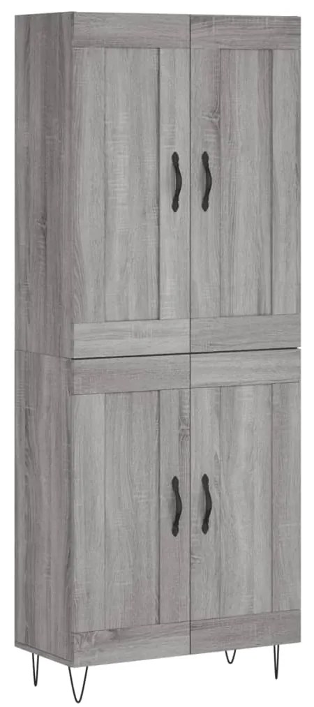 3199719 vidaXL Висок шкаф, сив сонома, 69,5x34x180 см, инженерно дърво
