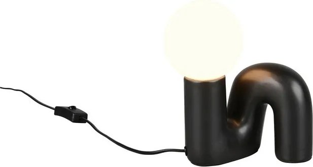 Черна керамична настолна лампа (височина 21,5 cm) Quinn – Reality