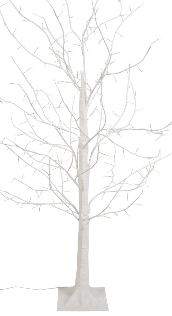 Коледна подова лампа бяло дърво 120 см вкл. LED с таймер IP44 - Ki