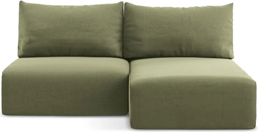 Зелен кадифен сгъваем/с място за съхранение ъглов диван (десен ъгъл) Kalena – Makamii