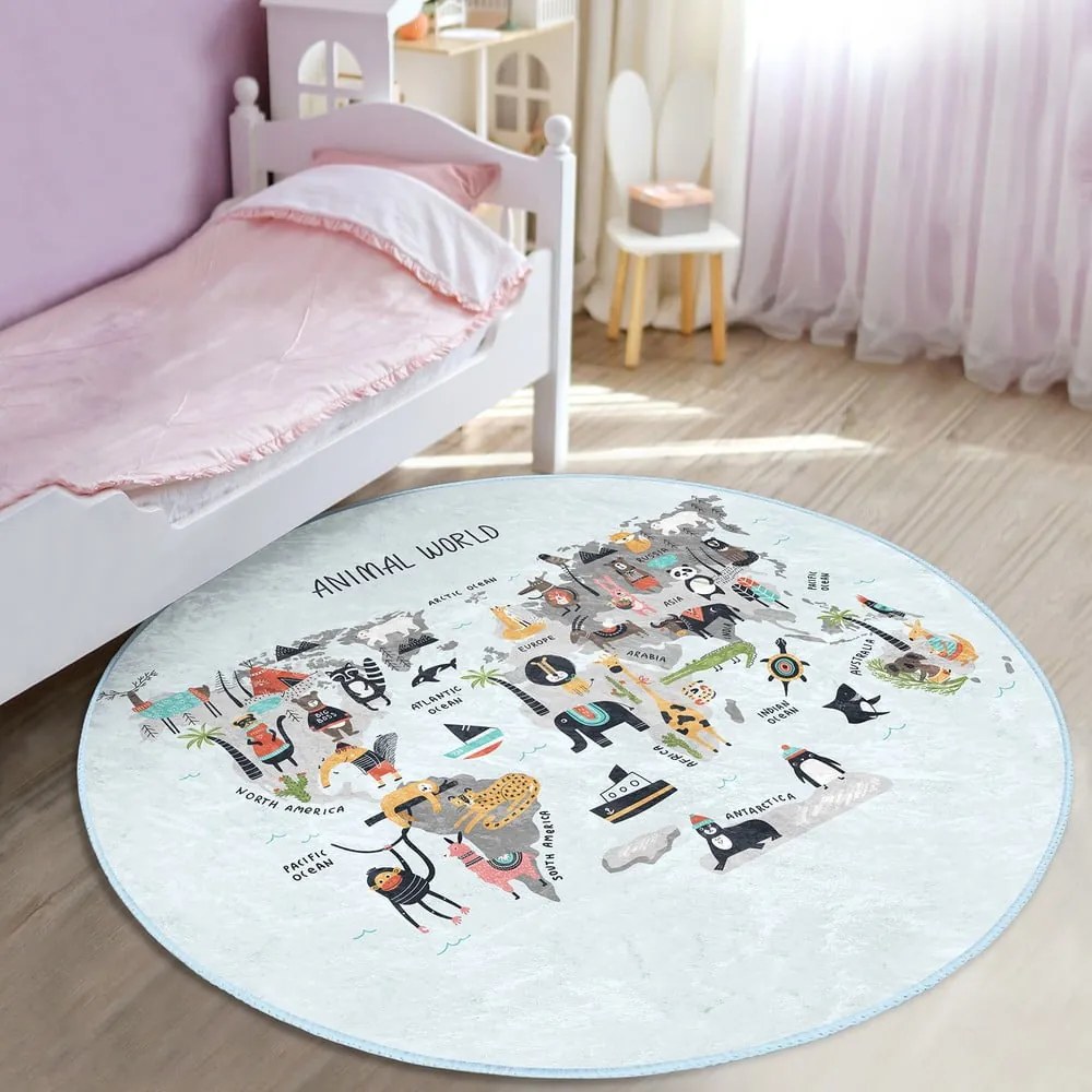 Светлосин детски килим ø 100 cm Comfort - Mila Home