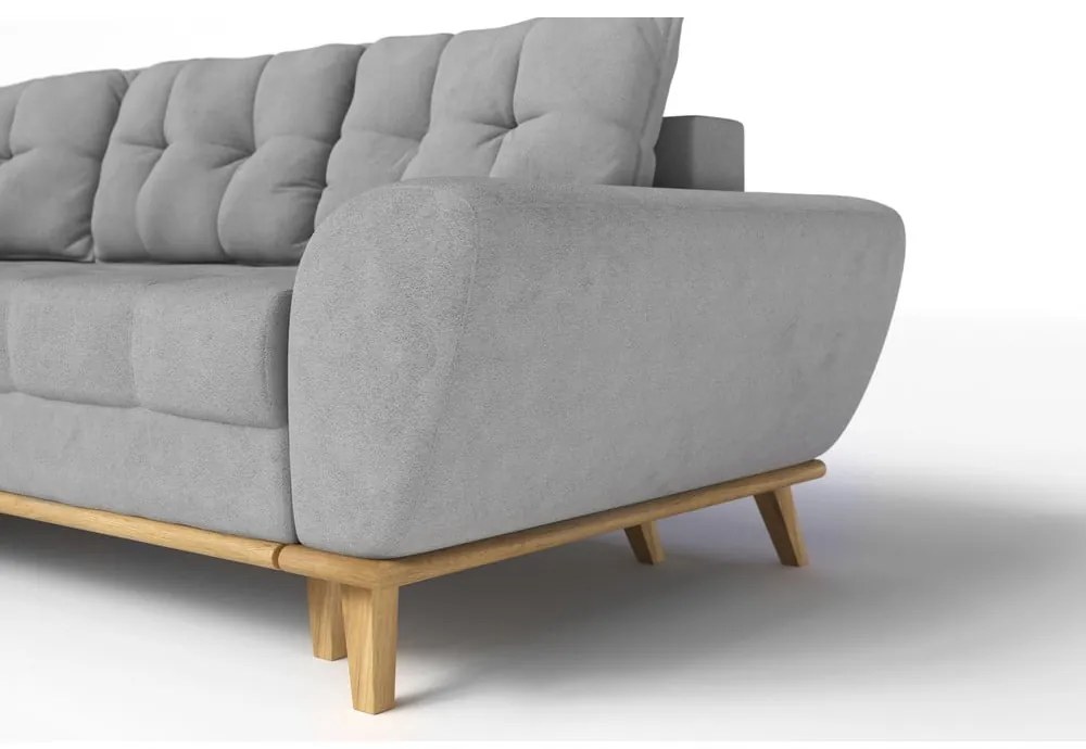 Светлосив разтегателен ъглов диван (ляв ъгъл) Balitco – Ropez