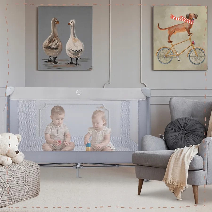 Детско креватче за пътуване със сгъваем матрак 60 x 120 cm