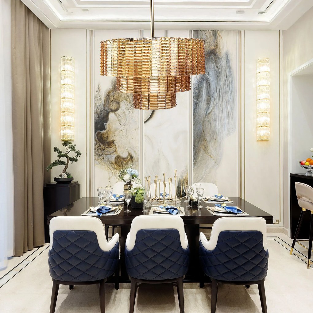 Висящо Таванно Осветление APP1677-8CP Кафяво