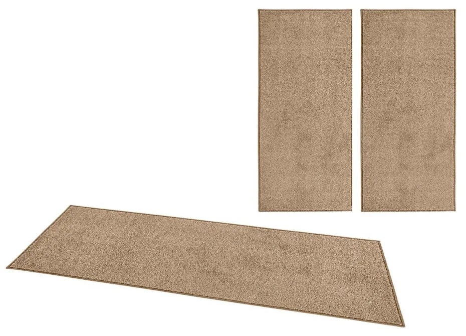 Комплект от 3 кафяви пътеки Pure - Hanse Home
